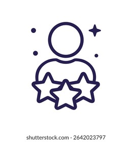 Stellar individual excellent performance shining talent. Icon symbol illustration