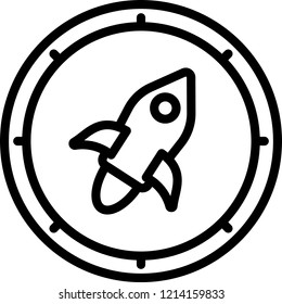 Stellar line icon. Cryptocurrency blockchain illustration isolated on white background. Rocket vector.