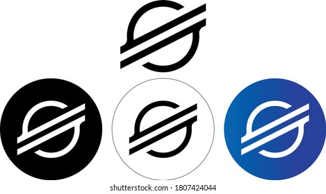 Stellar Lumen coin crypto currency vector logo set