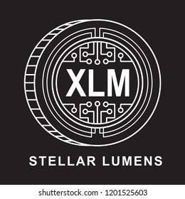 stellar lumens coin Cryptocurrency  icon with black background