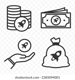 Stellar Lumens icons set money icon vector image on transparent background (PNG).