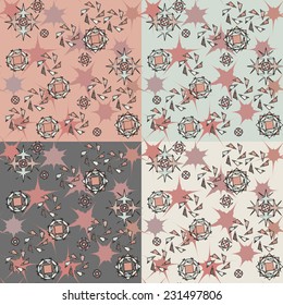 stellar pattern in pastel colors, seamless vector illustration
