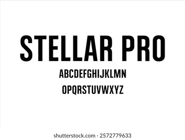 Stellar Pro font for logo and headline. Isolated vector typeset