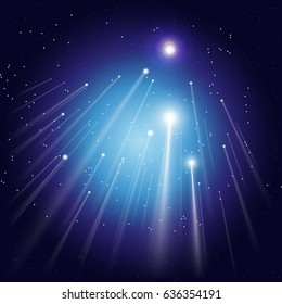 The stellar sky illuminated by a set of space beams