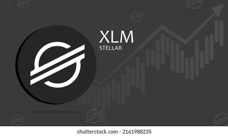 Stellar XLM. Criptodivisa de concepto de fondo de gráfico.