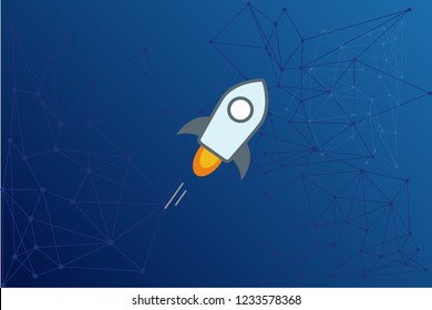 Stellar XLM cryptocurrency network vector illustration