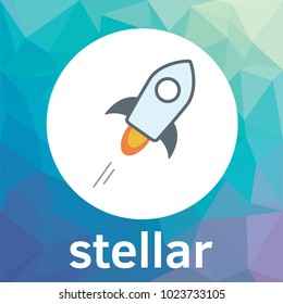 Stellar (XLM) decentralized blockchain. Stellar cryptocurrency vector logo and icon.