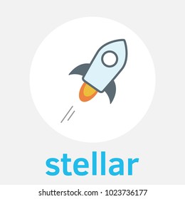 Stellar (XLM) decentralized blockchain and cryptocurrency. Stellar vector color logo icon.