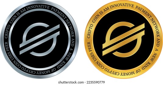 stellar-xlm coin vector illustrations. 3d illustration