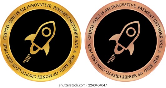stellar-xlm coin Vektorgrafiken. 3D-Illustration