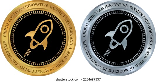 stellar-xlm coin vector illustrations. 3d illustration