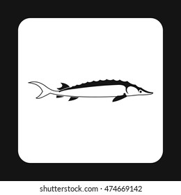 Stellate fish icon in simple style isolated on white background. Inhabitants aquatic environment symbol