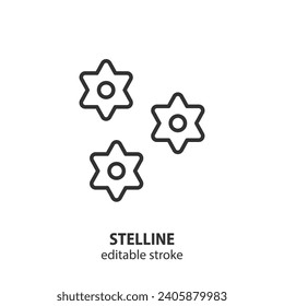 Stelline line icon. Italian pasta symbol. Editable stroke. Vector illustration.