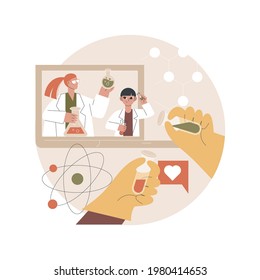 STEM activities abstract concept vector illustration. STEM during quarantine, fun home learning activity, self-isolation science entertainment, engineering challenge for kids abstract metaphor.