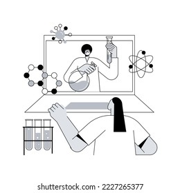 STEM activities abstract concept vector illustration. STEM during quarantine, fun home learning activity, self-isolation science entertainment, engineering challenge for kids abstract metaphor.