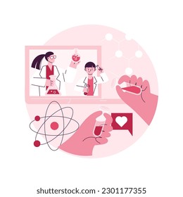 STEM activities abstract concept vector illustration. STEM during quarantine, fun home learning activity, self-isolation science entertainment, engineering challenge for kids abstract metaphor.