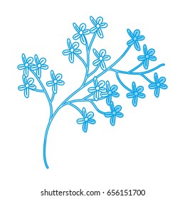 stem with beautiful flowers icon