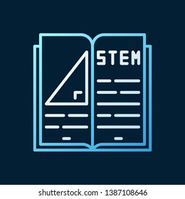 STEM Book vector colored outline icon or logo element on dark background 