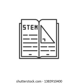 STEM book vector icon or symbol in thin line style