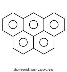 Stem cell colony. Modern minimal black thin line vector icon isolated on transparent background. Line thickness editable