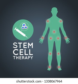 Stem Cell Therapy Logo Icon Design, Medical Vector Illustration