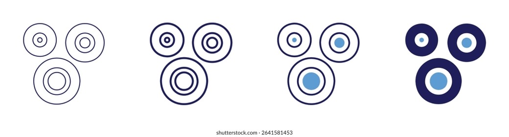 Stem cells icon in 4 different styles. Thin Line, Line, Bold Line, Duotone. Duotone style. Editable stroke.