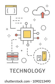 STEM concept illustration. Science and technology, engineering and mathematics.