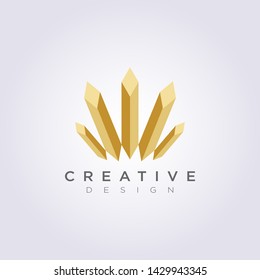 Stem Diamond Architecture Vector Illustration Design Clipart Symbol Logo Template.