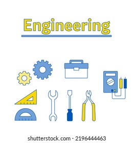 STEM Education (engineering) Icon Illustration Set (white Background, Vector, Clipping)