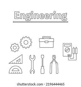 STEM Education (engineering) Icon Illustration Set (white Background, Vector, Clipping)