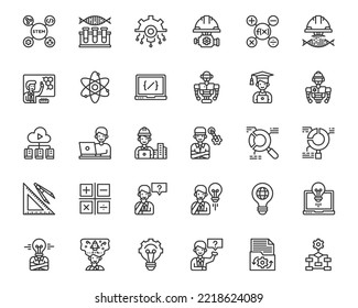 Stem Education Icon Vector Illustration, Education, Science, Technology, Engineering, Mathematics