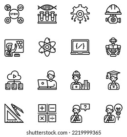 Stem Education Icon Vector Illustration, Education, Science, Technology, Engineering, Mathematics