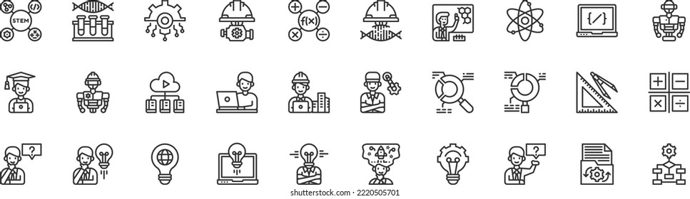 Stem Education Icon Vector Illustration, Education, Science, Technology, Engineering, Mathematics