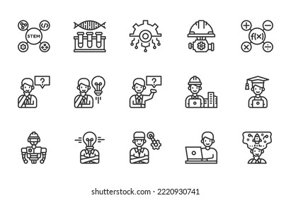 Stem Education Icon Vector Illustration, Education, Science, Technology, Engineering, Mathematics