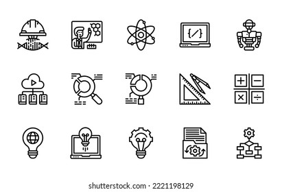 Stem Education Icon Vector Illustration, Education, Science, Technology, Engineering, Mathematics