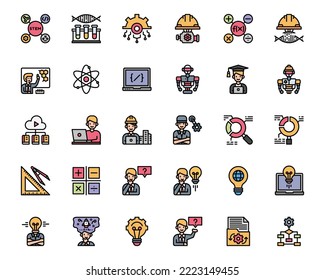 Stem Education Icon Vector Illustration, Education, Science, Technology, Engineering, Mathematics