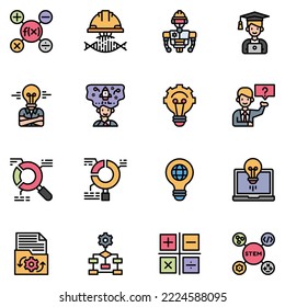 Stem Education Icon Vector Illustration, Education, Science, Technology, Engineering, Mathematics