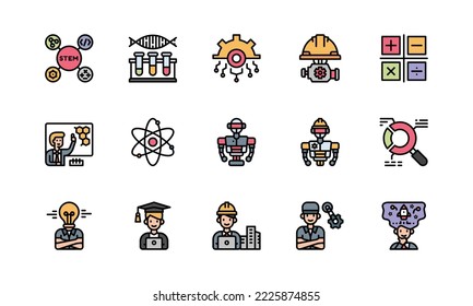 Stem Education Icon Vector Illustration, Education, Science, Technology, Engineering, Mathematics