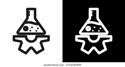 STEM Education Line Icon In Black And White Style