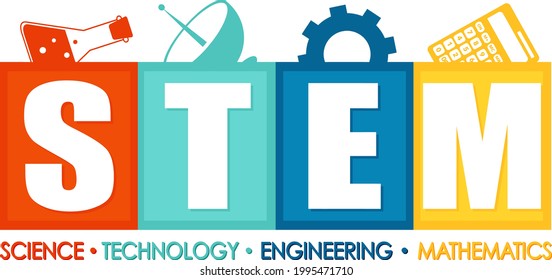 Stem Education Logo Banner On White Stock Vector (Royalty Free ...