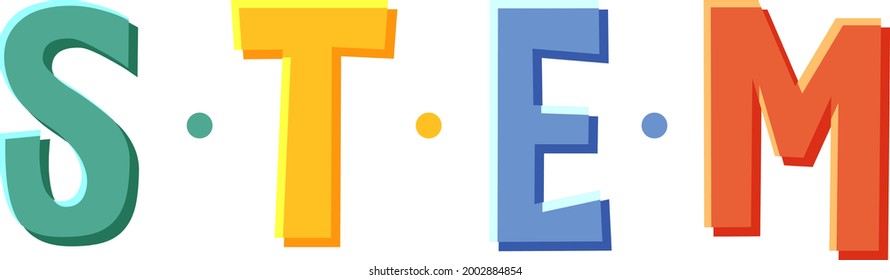 STEM education logo banner on white background illustration