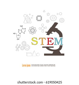 STEM Education. Science, Technology, Engineering And Math Education.vector Illustration.