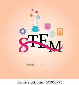 STEM education. Science, Technology, Engineering and Math education.vector illustration.
