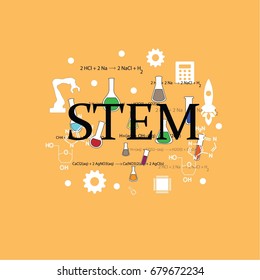 STEM education. Science, Technology, Engineering and Math education.vector illustration.