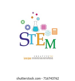 STEM education. Science, Technology, Engineering and Math education.vector illustration.