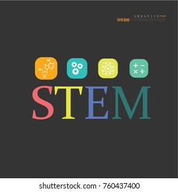 STEM education. Science, Technology, Engineering and Math education.vector illustration.