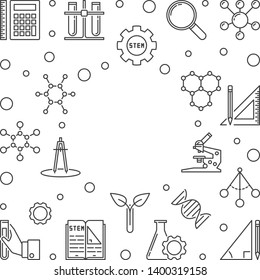STEM Education vector concept outline frame or illustration