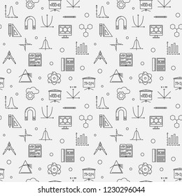 STEM Education Vector Minimal Outline Seamless Pattern Or Background