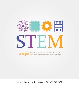 STEM education.Science, Technology, Engineering and Math education.vector illustration.