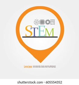 STEM Education.Science, Technology, Engineering And Math Education.vector Illustration.